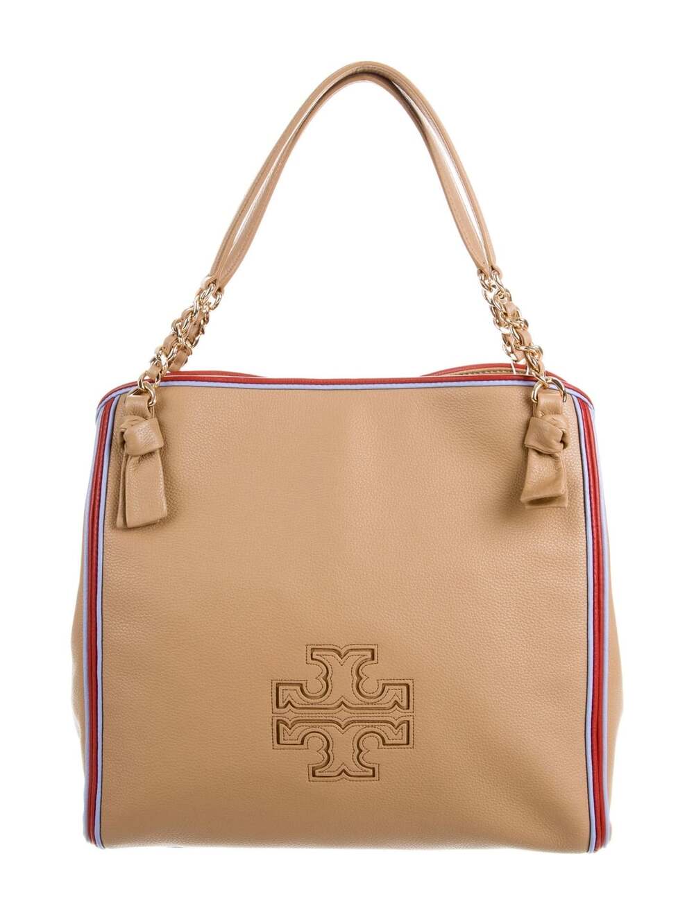 Tory Burch Harper Striped Tote Leather Shoulder Bag